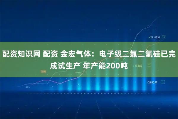 配资知识网 配资 金宏气体：电子级二氯二氢硅已完成试生产 年产能200吨